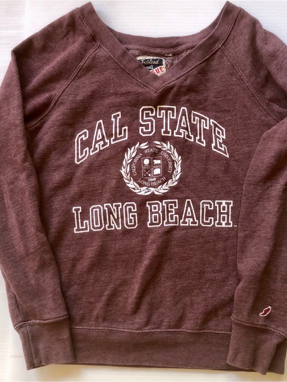 Cal State Long Beach Crewneck Sweatshirt - Maroon - Size S